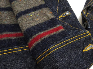 Studio D'Artisan Men's Blanket-Lined Denim Western Jacket - 14oz Left-Hand Twill, Inspired by Lee 101 Storm Rider, Modern Slim Fit, Made in Japan (SDA D4187)
