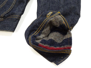Studio D'Artisan Men's Blanket-Lined Denim Western Jacket - 14oz Left-Hand Twill, Inspired by Lee 101 Storm Rider, Modern Slim Fit, Made in Japan (SDA D4187)