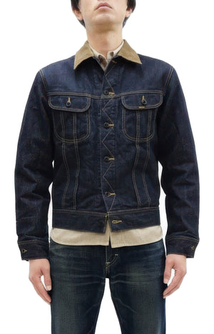 Studio D'Artisan Men's Blanket-Lined Denim Western Jacket - 14oz Left-Hand Twill, Inspired by Lee 101 Storm Rider, Modern Slim Fit, Made in Japan (SDA D4187)