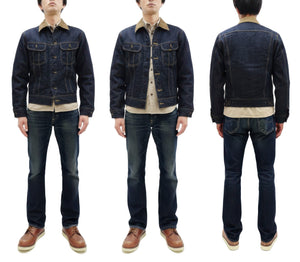 Studio D'Artisan Men's Blanket-Lined Denim Western Jacket - 14oz Left-Hand Twill, Inspired by Lee 101 Storm Rider, Modern Slim Fit, Made in Japan (SDA D4187)