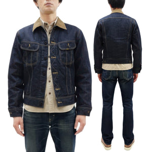 Studio D'Artisan Men's Blanket-Lined Denim Western Jacket - 14oz Left-Hand Twill, Inspired by Lee 101 Storm Rider, Modern Slim Fit, Made in Japan (SDA D4187)