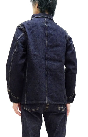 Studio D'artisan Denim Jacket Denim Chore Jacket Men's Unlined Denim Chore Coat Work Jacket D4506 Indigo One-Wash