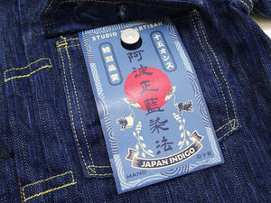 Studio D'artisan Denim Jacket Men's Type 2 Japanese Natural Indigo Dyed Jean Jacket D4563 One-Wash