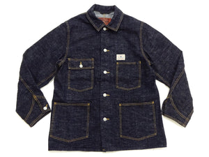 Studio D'Artisan Men's 15oz Selvedge Denim Chore Coat Jacket - Made in Japan, Regular Fit, Toyoda GL3 Loom-Woven (SDA D4620, One-Wash)