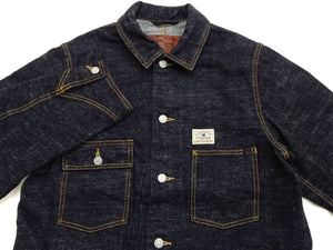 Studio D'Artisan Men's 15oz Selvedge Denim Chore Coat Jacket - Made in Japan, Regular Fit, Toyoda GL3 Loom-Woven (SDA D4620, One-Wash)