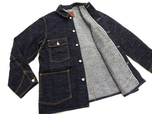 Studio D'Artisan Men's 15oz Selvedge Denim Chore Coat Jacket - Made in Japan, Regular Fit, Toyoda GL3 Loom-Woven (SDA D4620, One-Wash)