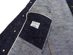 Studio D'Artisan Men's 15oz Selvedge Denim Chore Coat Jacket - Made in Japan, Regular Fit, Toyoda GL3 Loom-Woven (SDA D4620, One-Wash)