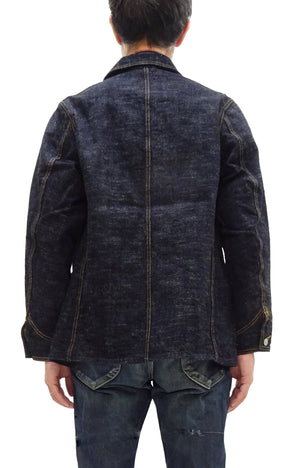Studio D'Artisan Men's 15oz Selvedge Denim Chore Coat Jacket - Made in Japan, Regular Fit, Toyoda GL3 Loom-Woven (SDA D4620, One-Wash)