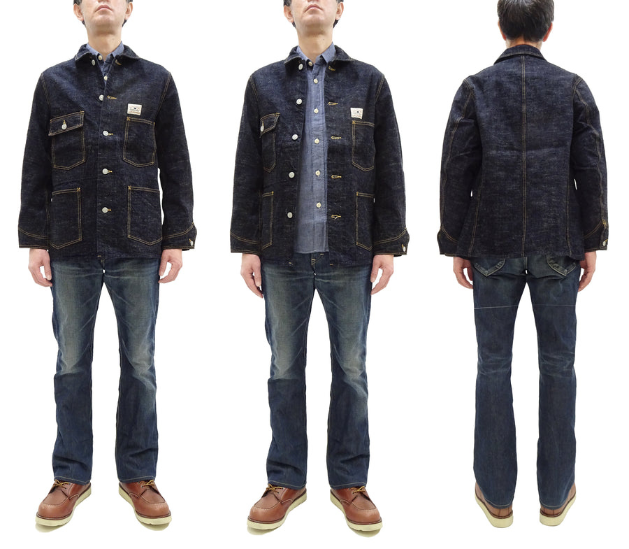 Studio D'Artisan Men's 15oz Selvedge Denim Chore Coat Jacket