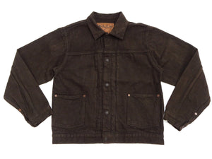 Studio D'Artisan Men's Amami Dorozome Mud-Dyed Denim Jacket, 15 oz. Brown Denim Woven on a Vintage Toyoda GL-3 Loom, Made in Japan (SDA D4631, Dark Brown)
