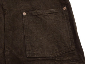 Studio D'Artisan Men's Amami Dorozome Mud-Dyed Denim Jacket, 15 oz. Brown Denim Woven on a Vintage Toyoda GL-3 Loom, Made in Japan (SDA D4631, Dark Brown)