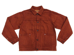 Studio D'Artisan Men's Amami Dorozome Mud-Dyed Denim Jacket, 15 oz. Brown Denim Woven on a Vintage Toyoda GL-3 Loom, Made in Japan (SDA D4631, Brown)