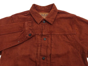 Studio D'Artisan Men's Amami Dorozome Mud-Dyed Denim Jacket, 15 oz. Brown Denim Woven on a Vintage Toyoda GL-3 Loom, Made in Japan (SDA D4631, Brown)