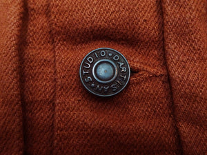 Studio D'Artisan Men's Amami Dorozome Mud-Dyed Denim Jacket, 15 oz. Brown Denim Woven on a Vintage Toyoda GL-3 Loom, Made in Japan (SDA D4631, Brown)