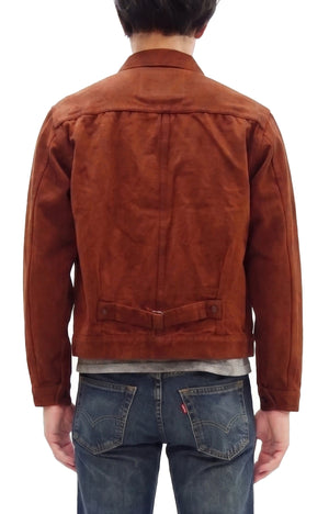 Studio D'Artisan Men's Amami Dorozome Mud-Dyed Denim Jacket, 15 oz. Brown Denim Woven on a Vintage Toyoda GL-3 Loom, Made in Japan (SDA D4631, Brown)