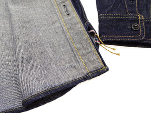 Studio D'artisan Men's Vintage-Inspired Heavyweight 14 oz. Long-Sleeve Denim Work Shirt, 100% Cotton Right-Hand Twill, One-Wash, Made in Japan (SDA D5335, Dark Indigo)