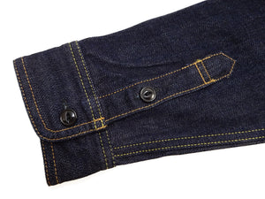 Studio D'artisan Men's Vintage-Inspired Heavyweight 14 oz. Long-Sleeve Denim Work Shirt, 100% Cotton Right-Hand Twill, One-Wash, Made in Japan (SDA D5335, Dark Indigo)