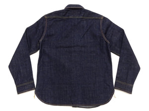Studio D'artisan Men's Vintage-Inspired Heavyweight 14 oz. Long-Sleeve Denim Work Shirt, 100% Cotton Right-Hand Twill, One-Wash, Made in Japan (SDA D5335, Dark Indigo)
