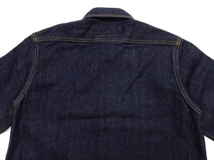 Studio D'artisan Men's Vintage-Inspired Heavyweight 14 oz. Long-Sleeve Denim Work Shirt, 100% Cotton Right-Hand Twill, One-Wash, Made in Japan (SDA D5335, Dark Indigo)