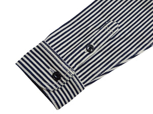 Studio D'artisan Men's 14 oz. Heavyweight Hickory Stripe Long Sleeve Work Shirt, 100% Cotton, Made in Japan (SDA D5335H)