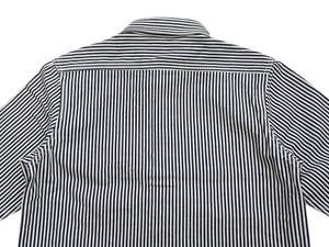 Studio D'artisan Men's 14 oz. Heavyweight Hickory Stripe Long Sleeve Work Shirt, 100% Cotton, Made in Japan (SDA D5335H)