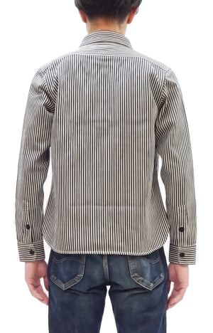 Studio D'artisan Men's 14 oz. Heavyweight Hickory Stripe Long Sleeve Work Shirt, 100% Cotton, Made in Japan (SDA D5335H)
