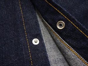 Studio D'artisan Men's Vintage-Inspired Heavyweight 14 oz. Denim Western Long-Sleeve Shirt, 100% Cotton, White Pearl Snaps, One-Wash, Made in Japan (SDA D5571, Dark Indigo)
