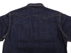 Studio D'artisan Men's Vintage-Inspired Heavyweight 14 oz. Denim Western Long-Sleeve Shirt, 100% Cotton, White Pearl Snaps, One-Wash, Made in Japan (SDA D5571, Dark Indigo)