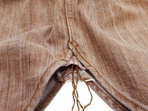 Studio D'artisan Men's 13 oz Kakishibu Persimmon-Dyed Denim Work Shirt, Made in Japan Heavyweight Long Sleeve Earth-Tone shirt (SDA D5732 Reddish-Brown)