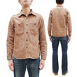 Load image into Gallery viewer, Studio D'artisan Men's 13 oz Kakishibu Persimmon-Dyed Denim Work Shirt, Made in Japan Heavyweight Long Sleeve Earth-Tone shirt (SDA D5732 Reddish-Brown)
