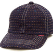 Load image into Gallery viewer, Studio D'Artisan Men's Indigo Denim Baseball Cap with Persimmon-Dyed Sashiko Stitching, Non-Mesh, Pre-Curved Visor, Adjustable Strapback - Made in Japan (SDA D7578)
