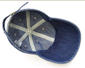 Studio D'artisan Men's Faded Denim Baseball Cap, 100% Cotton All-Denim Six-Panel Strapback Hat, Pre-Curved Brim - Made in Japan (SDA D7583UR)