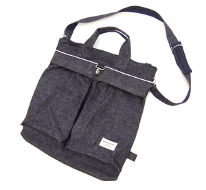 Samurai Jeans Bag Men's Casual Denim Shoulder Bag Inspired by USAF Military Helmet Bag DB23-15OZ Indigo