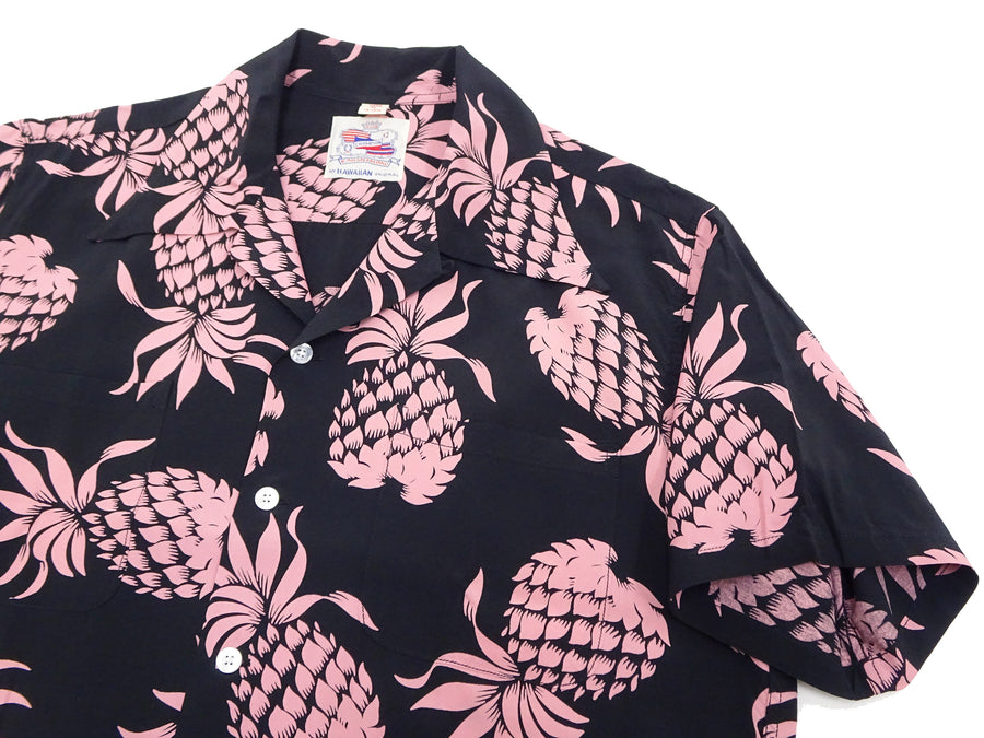Duke Kahanamoku Hawaiian Shirt Men's Duke's Pineapple Short Sleeve Rayon Aloha Shirt DK36201 219 Black