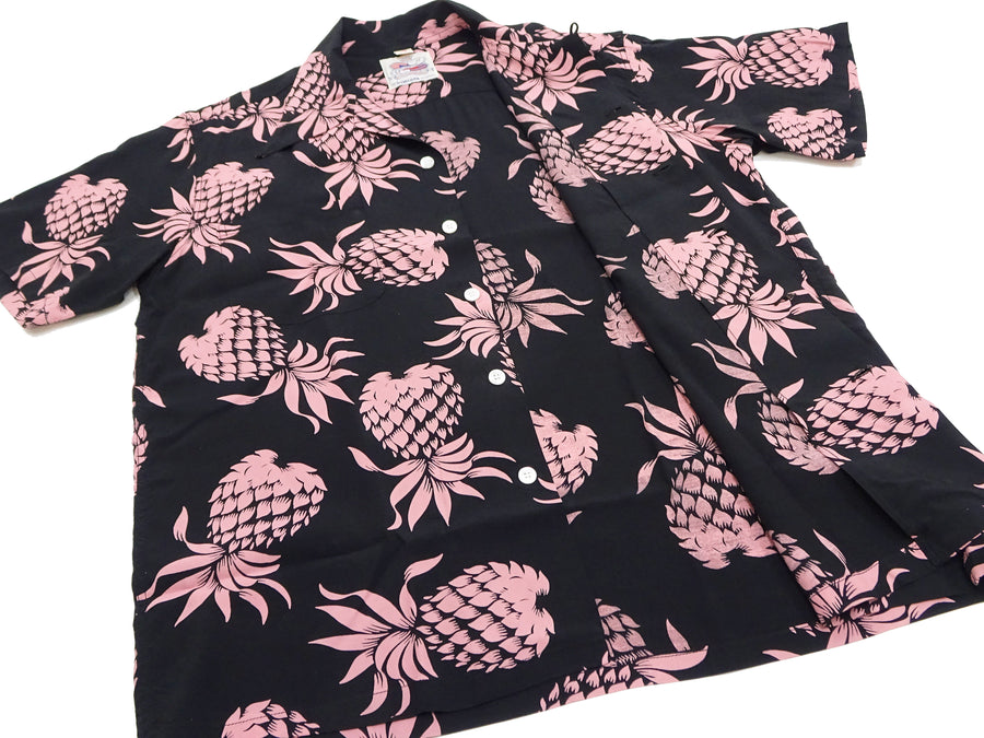 Duke Kahanamoku Hawaiian Shirt Men's Duke's Pineapple Short Sleeve Rayon Aloha Shirt DK36201 219 Black