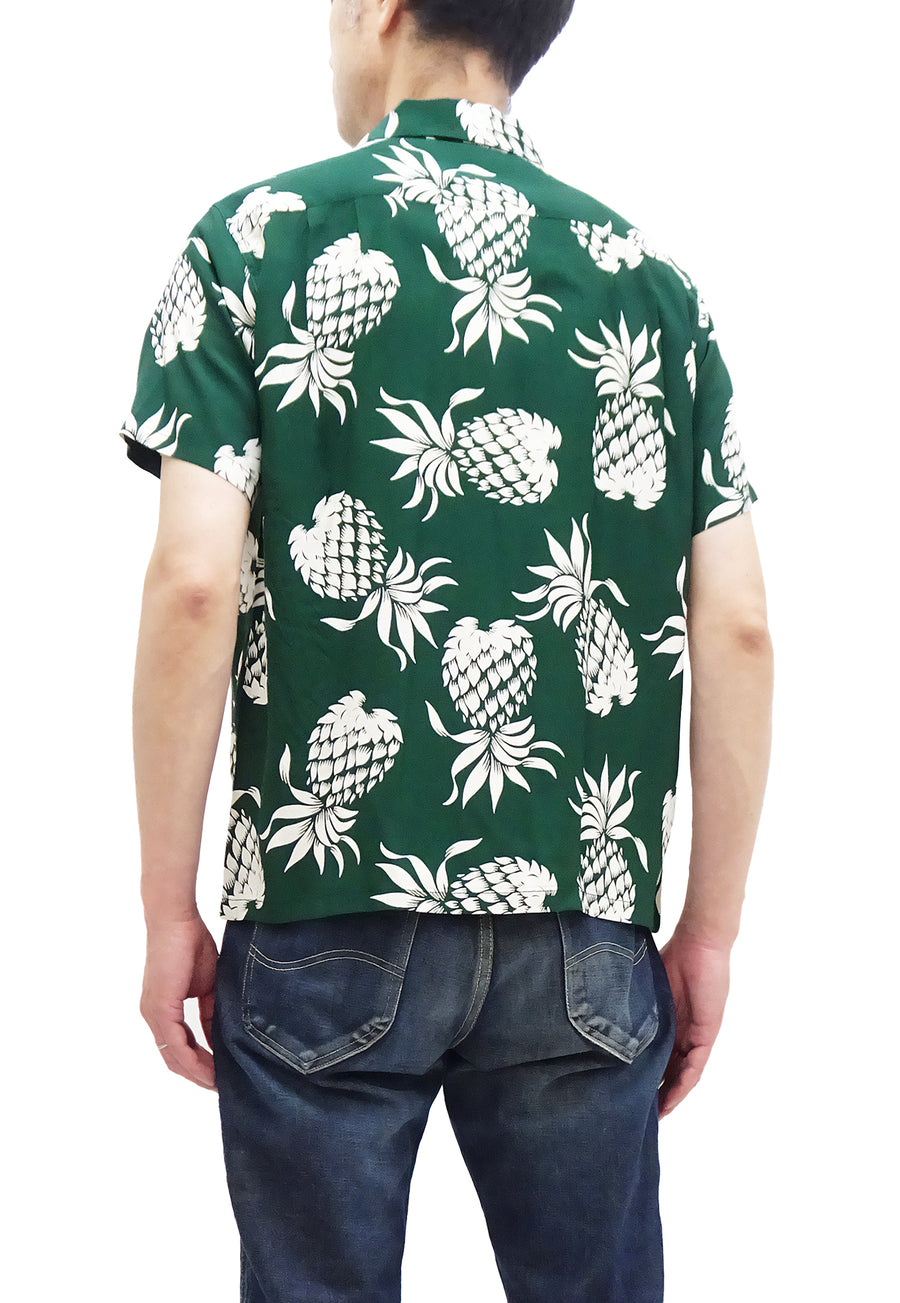 Duke Kahanamoku Hawaiian Shirt Men's Duke's Pineapple Short Sleeve Rayon Aloha Shirt DK36201 146 Green