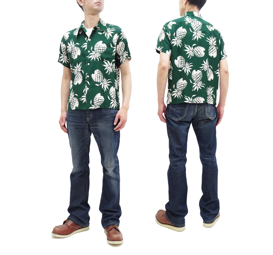 Duke Kahanamoku Hawaiian Shirt Men's Duke's Pineapple Short Sleeve Rayon Aloha Shirt DK36201 146 Green