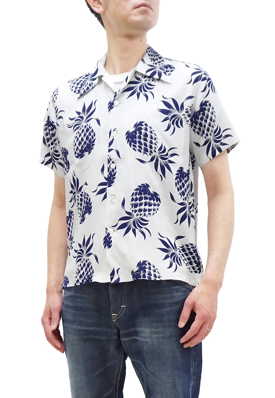 Duke Kahanamoku Hawaiian Shirt Men's Duke's Pineapple Short Sleeve Rayon Aloha Shirt DK36201 105 Off-White
