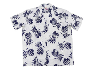 Duke Kahanamoku Hawaiian Shirt Men's Duke's Pineapple Short Sleeve Rayon Aloha Shirt DK36201 105 Off-White