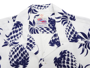 Duke Kahanamoku Hawaiian Shirt Men's Duke's Pineapple Short Sleeve Rayon Aloha Shirt DK36201 105 Off-White