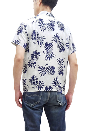 Duke Kahanamoku Hawaiian Shirt Men's Duke's Pineapple Short Sleeve Rayon Aloha Shirt DK36201 105 Off-White