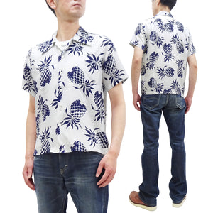 Duke Kahanamoku Hawaiian Shirt Men's Duke's Pineapple Short Sleeve Rayon Aloha Shirt DK36201 105 Off-White