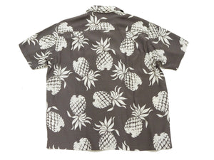 Duke Kahanamoku Men's "Duke's Pineapple" Short-Sleeve Rayon Hawaiian Shirt (Aloha Shirt) - Made in Japan (Toyo Enterprises DK36201 115 Gray )