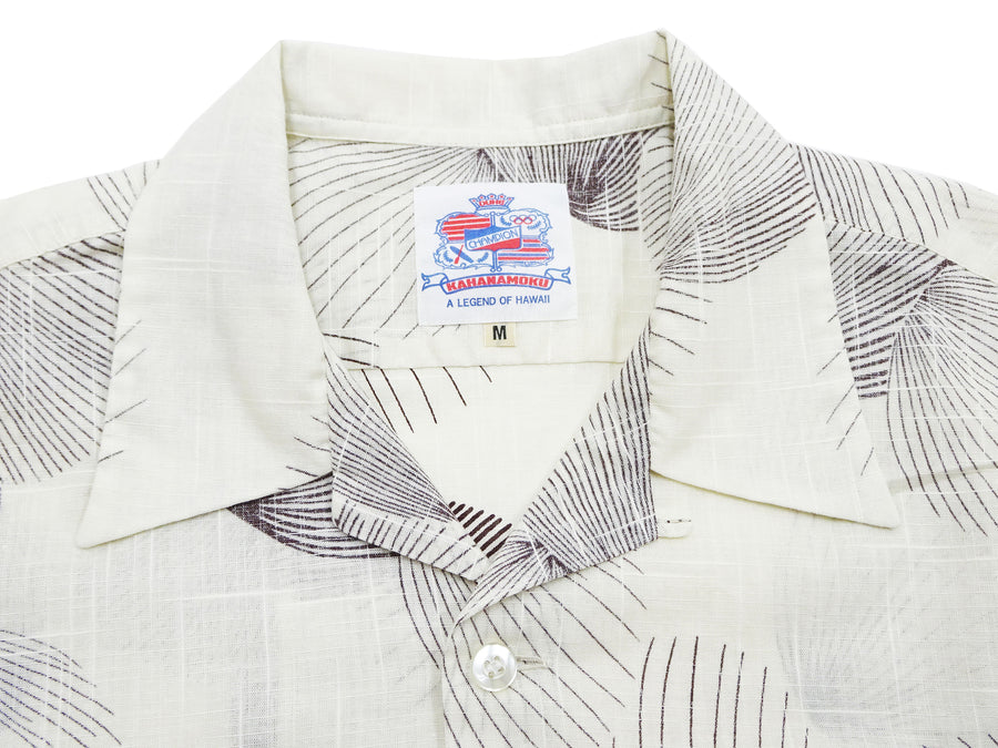 Duke Kahanamoku Hawaiian Shirt Men's Duke's Shell Short Sleeve Cotton Linen Aloha Shirt DK39094 105 Off-White