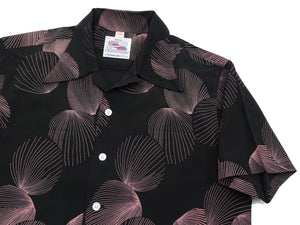 Duke Kahanamoku Hawaiian Shirt Men's 1950s Duke's Shell Reproduction Short-Sleeve Aloha Shirt DK39450 119 Black