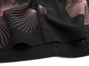 Duke Kahanamoku Hawaiian Shirt Men's 1950s Duke's Shell Reproduction Short-Sleeve Aloha Shirt DK39450 119 Black