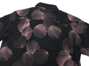 Duke Kahanamoku Hawaiian Shirt Men's 1950s Duke's Shell Reproduction Short-Sleeve Aloha Shirt DK39450 119 Black