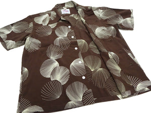 Duke Kahanamoku Hawaiian Shirt Men's 1950s Duke's Shell Reproduction Short-Sleeve Aloha Shirt DK39450 138 Brown