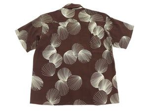 Duke Kahanamoku Hawaiian Shirt Men's 1950s Duke's Shell Reproduction Short-Sleeve Aloha Shirt DK39450 138 Brown