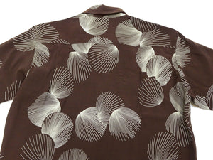 Duke Kahanamoku Hawaiian Shirt Men's 1950s Duke's Shell Reproduction Short-Sleeve Aloha Shirt DK39450 138 Brown